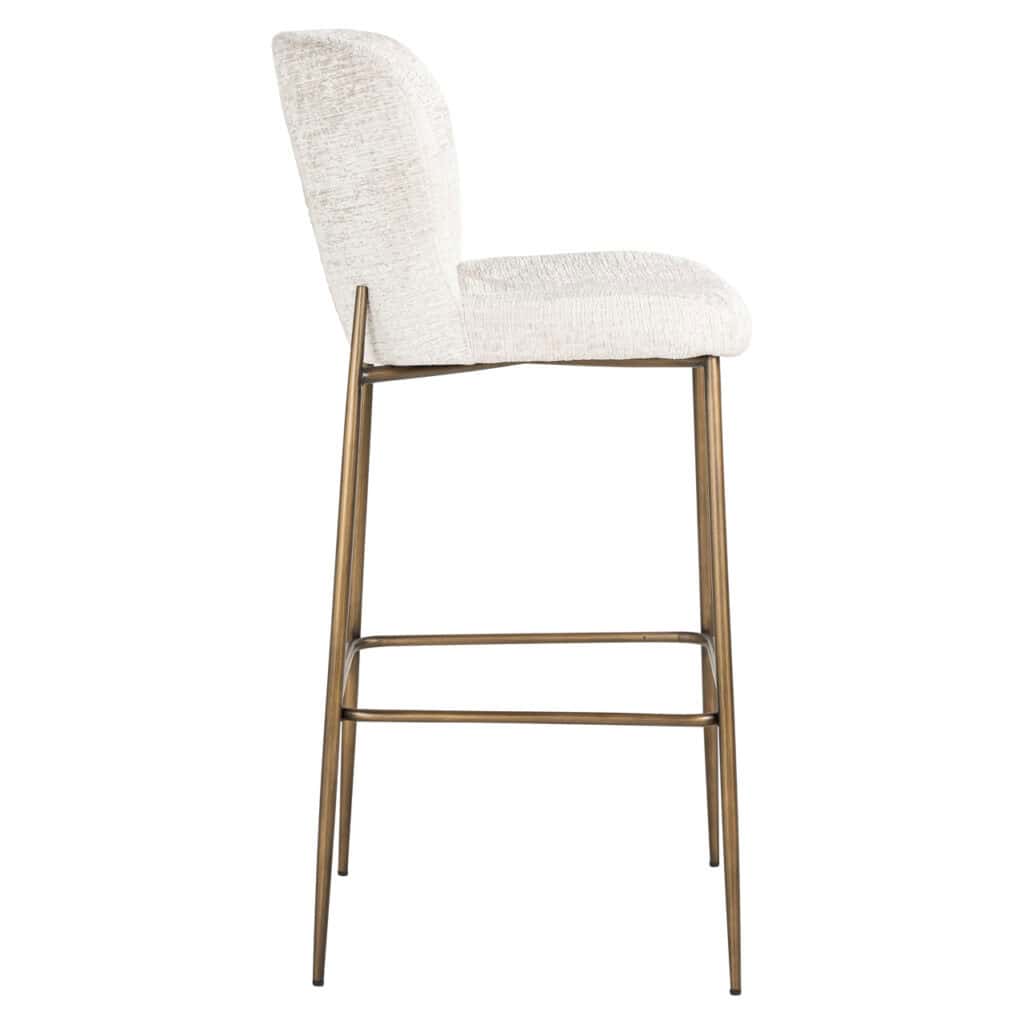 Eleganter Barhocker Darby mit goldfarbenen Beinen für die Inneneinrichtung.
