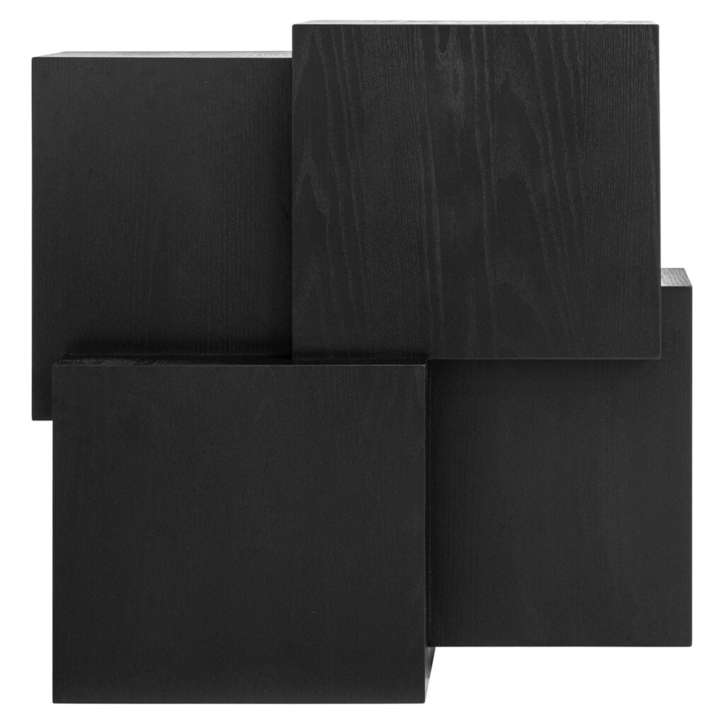 Strakke zwarte salontafelset van Richmond Interiors voor moderne interieurs.