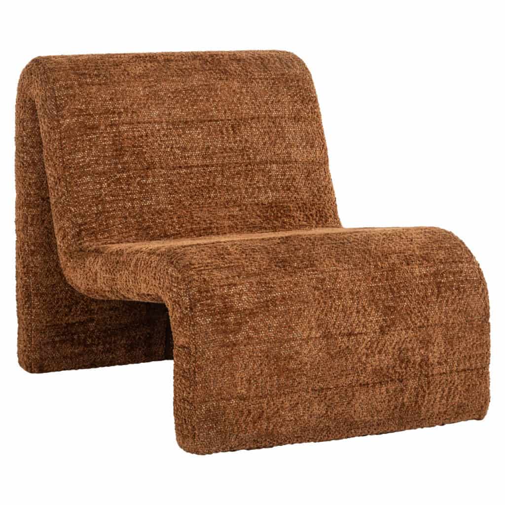 Chaise longue Chaise dans une teinte cannelle chaleureuse, au design moderne et à l'allure confortable.