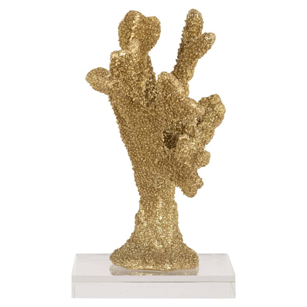 Mette " gold decorative object Mette a white base for interior decoration.