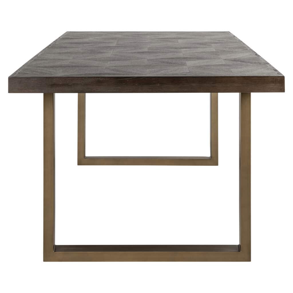 Table à dîner  moderneLuxor plateau en bois et structure métallique.
