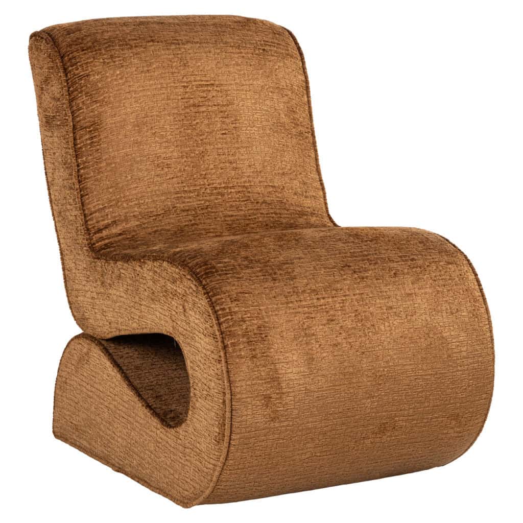 Frankie lounge chair Frankie cognac fusion fabric, modern design, comfortable seating.