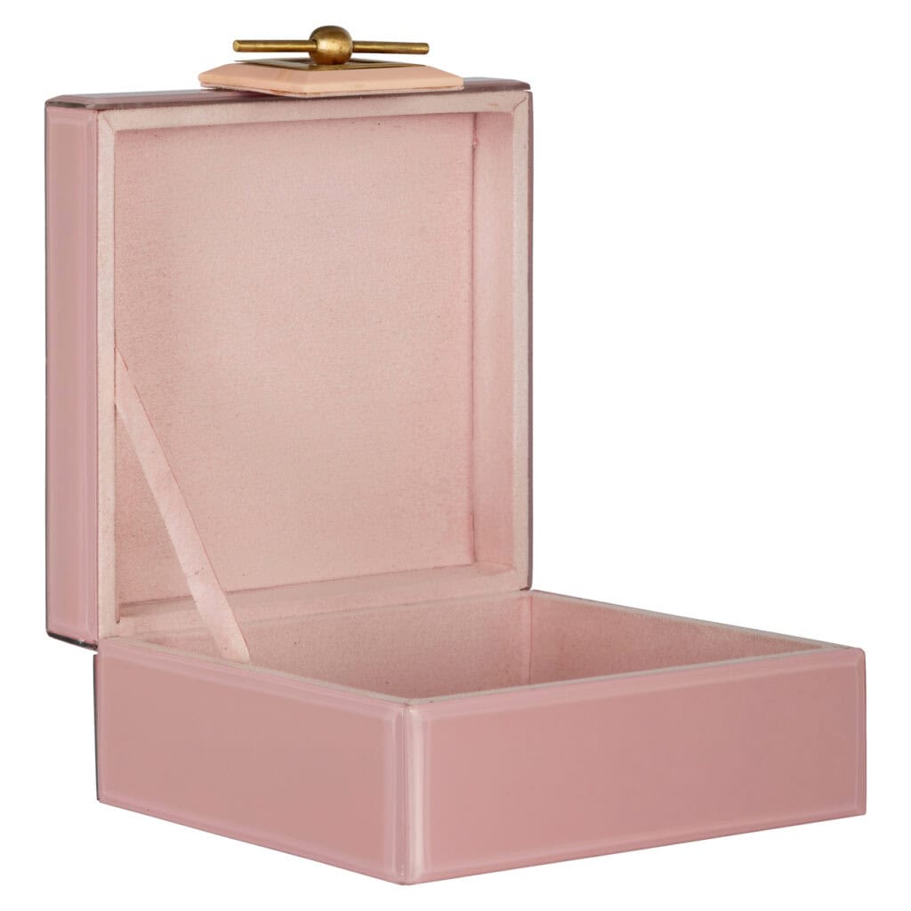 Roze opbergdoos Bodine klein met goudkleurige sluiting voor sieraden.
