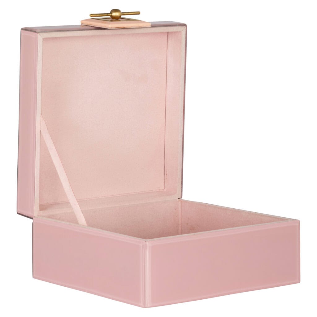 Boîte de rangement rose « Bodine fermeture dorée.