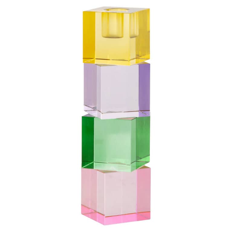 Colorful glass Candle holders for a modern interior.