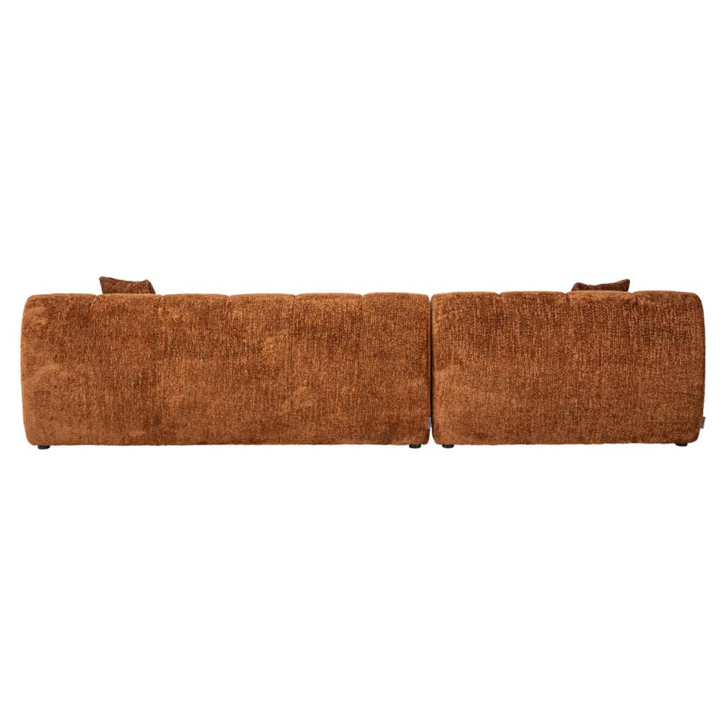 Bank Cube 3-zitsbank in warme cinnamon kleur met lounge links.