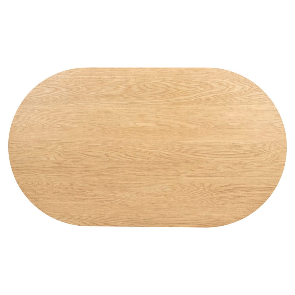 Round wooden dining table with a natural finish, perfect for modern interiors.
