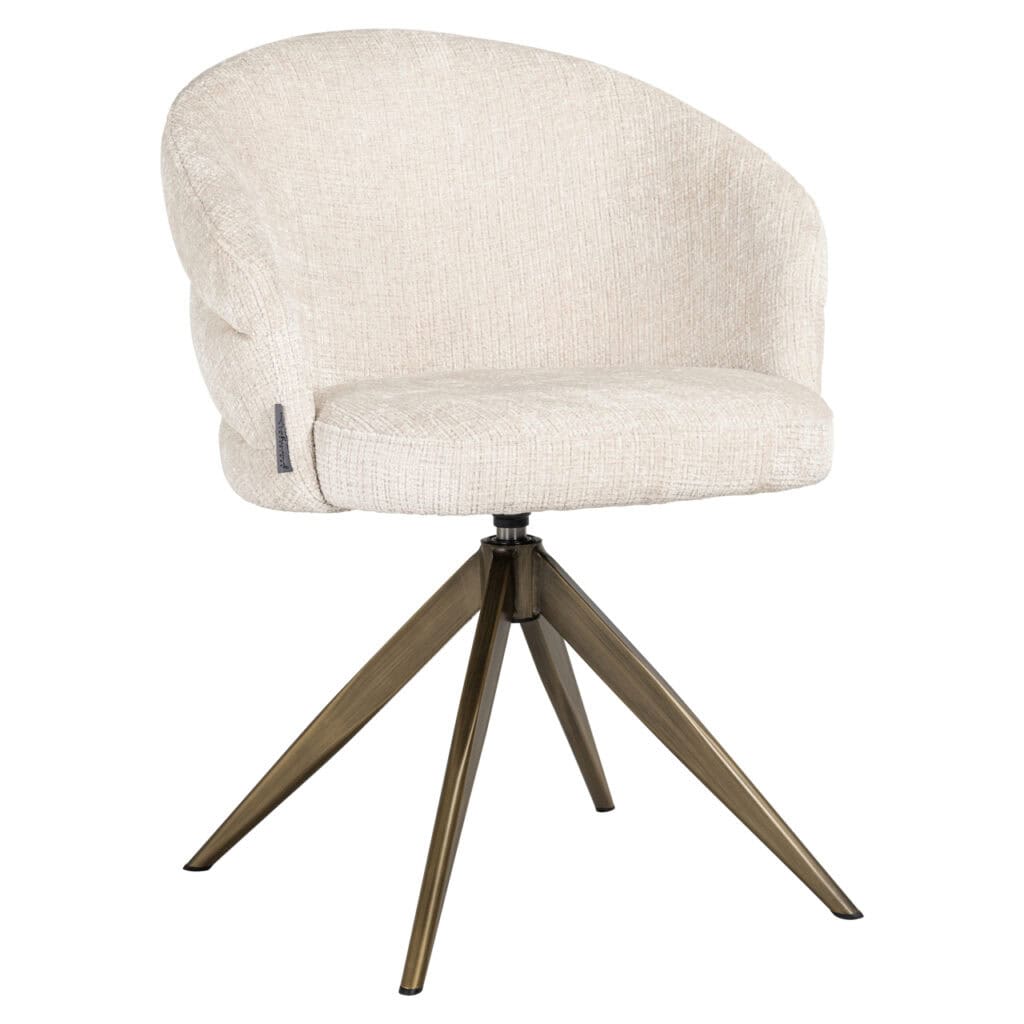 Modern Niagara dining chair with a swivel design and wooden legs.
