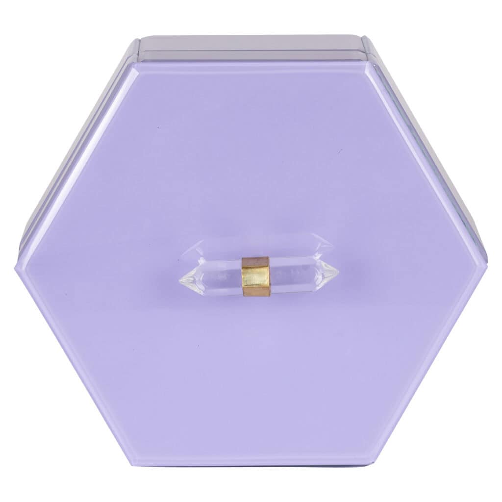 Large purple Jutta storage box Jutta a gold clasp.