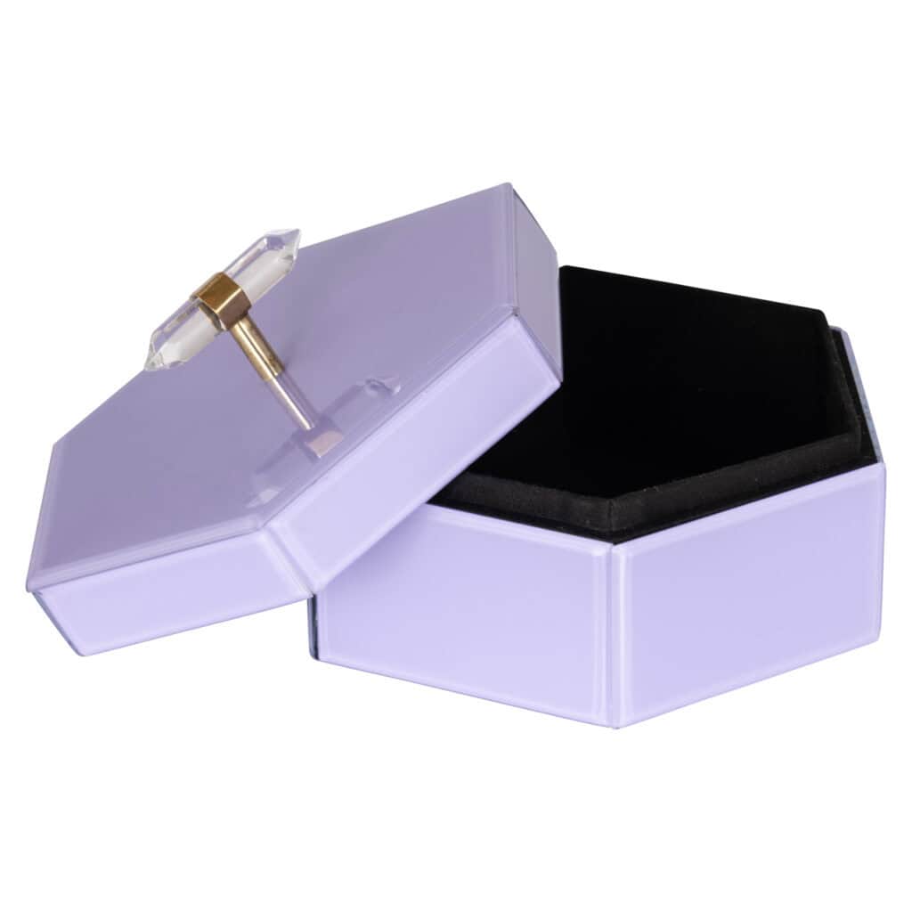 Large purple Jutta storage box Jutta a lid and inner lining.