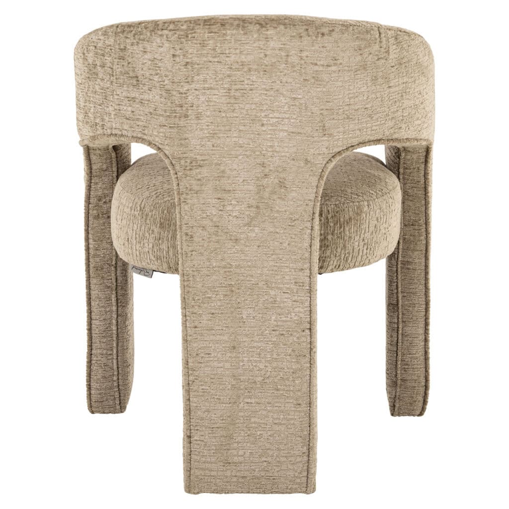 Luxe beige gestoffeerde houten stoel, modern design voor interieur.