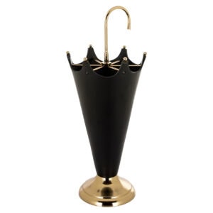 Elegant zwart en goud decoratief object Jytte met parasolvorm.