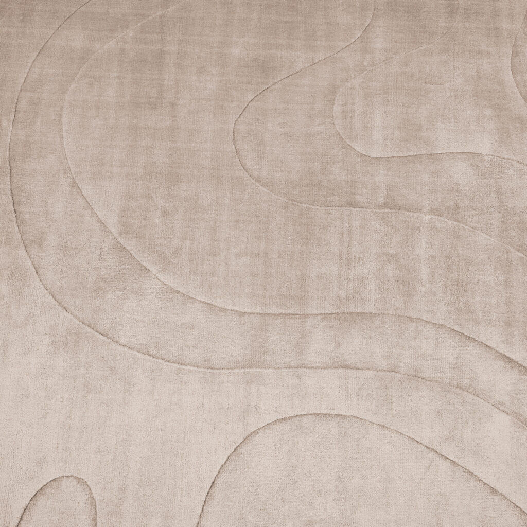 Tapis beige clair Tapis motifs ondulés discrets, pour un look élégant.