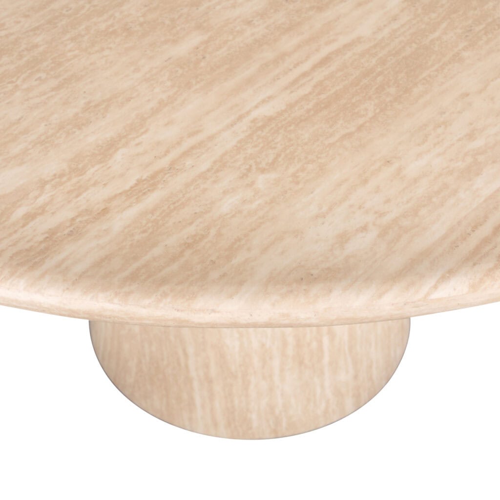 Table à dîner Fictus , de forme ronde et à la finition naturelle.