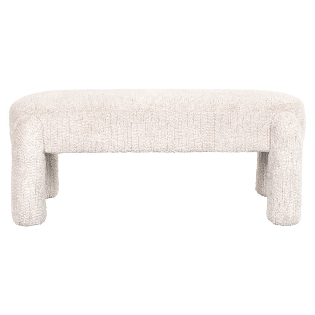 Holly Sofa cream-colored fabric with thick legs.