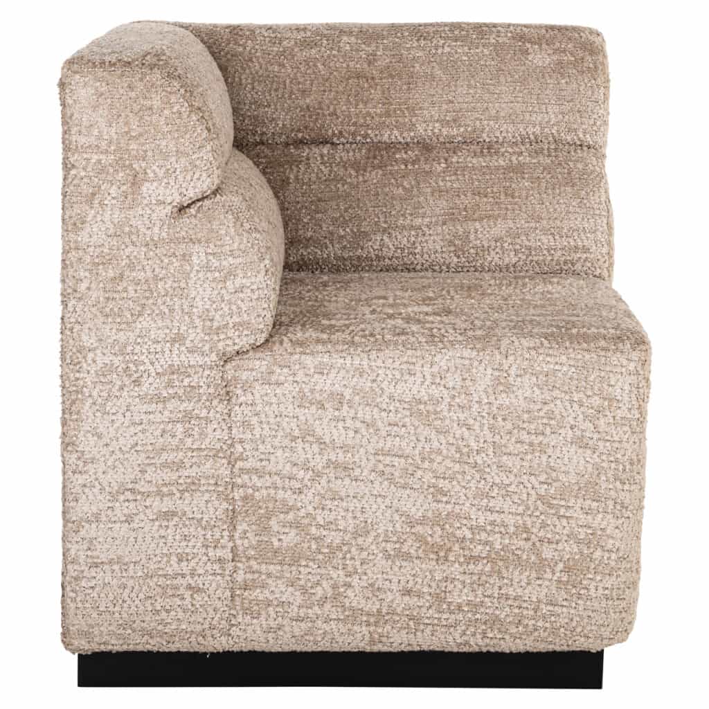 Eetkamerbank Delia in beige stof, op maat gemaakt voor comfort en stijl.