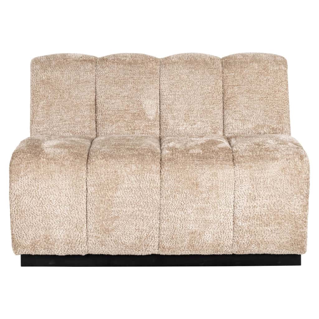 Beige Hillpark dining room bench with soft upholstery and a comfortable seat.