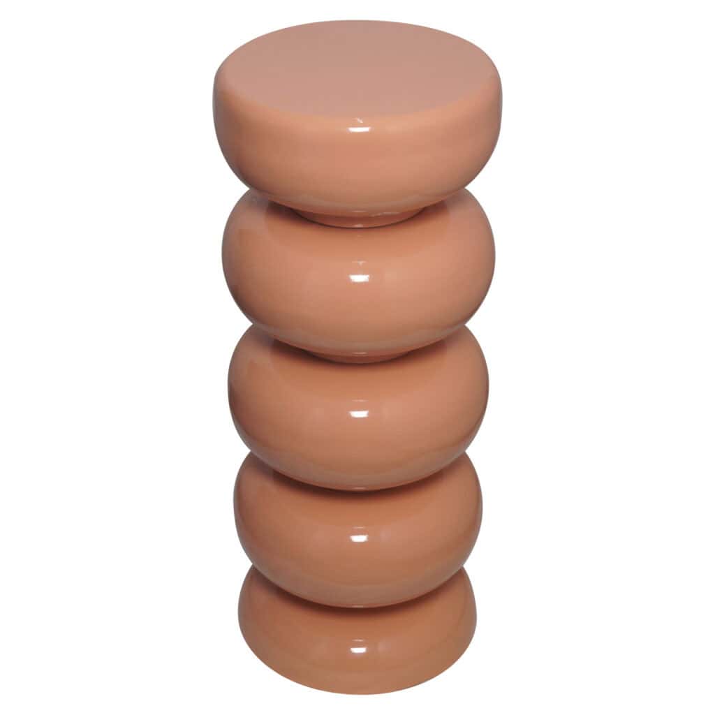 Moderne keramische sculptuur met vijf bolvormige segmenten.