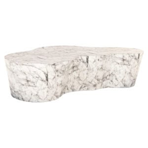 Luxe marmeren bank met natuurlijke textuur en moderne uitstraling.