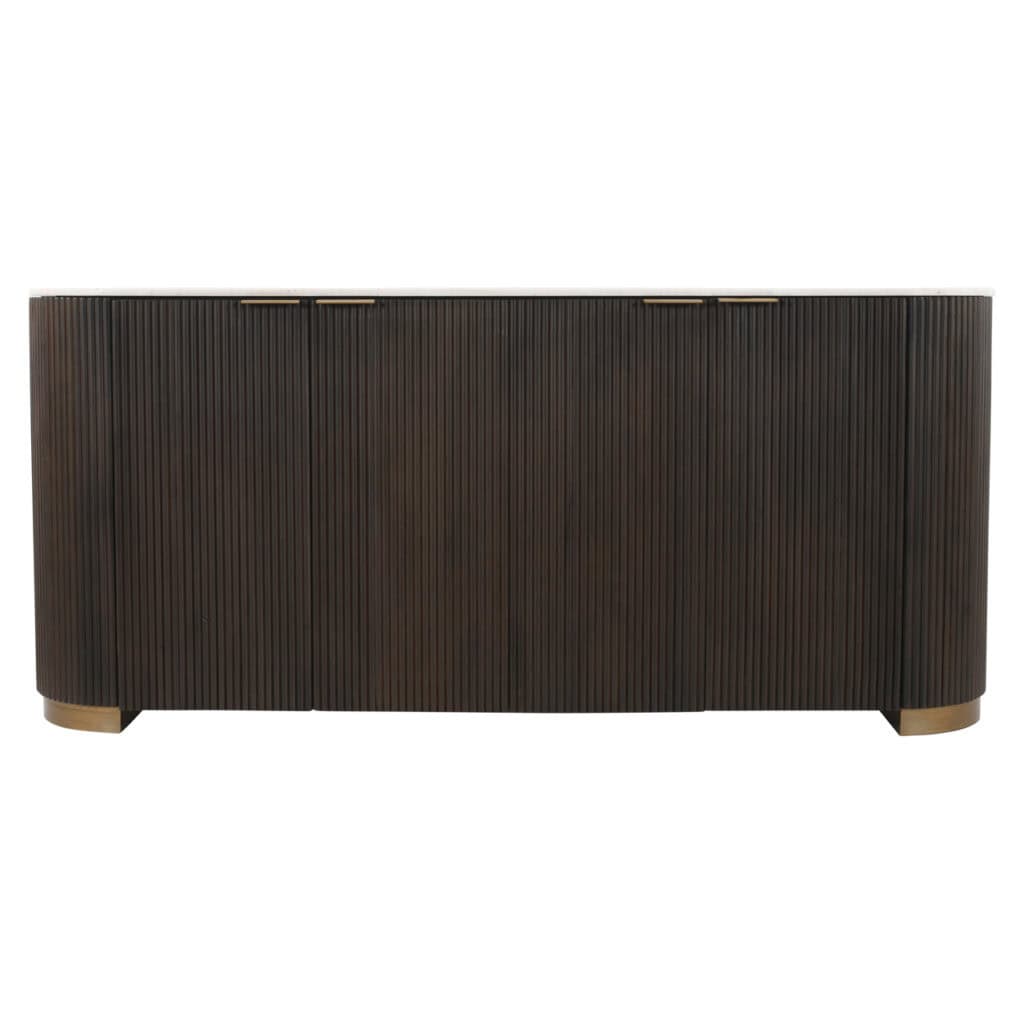 Elegant brown Mayfield sideboard Mayfield vertical lines, perfect for modern interiors.
