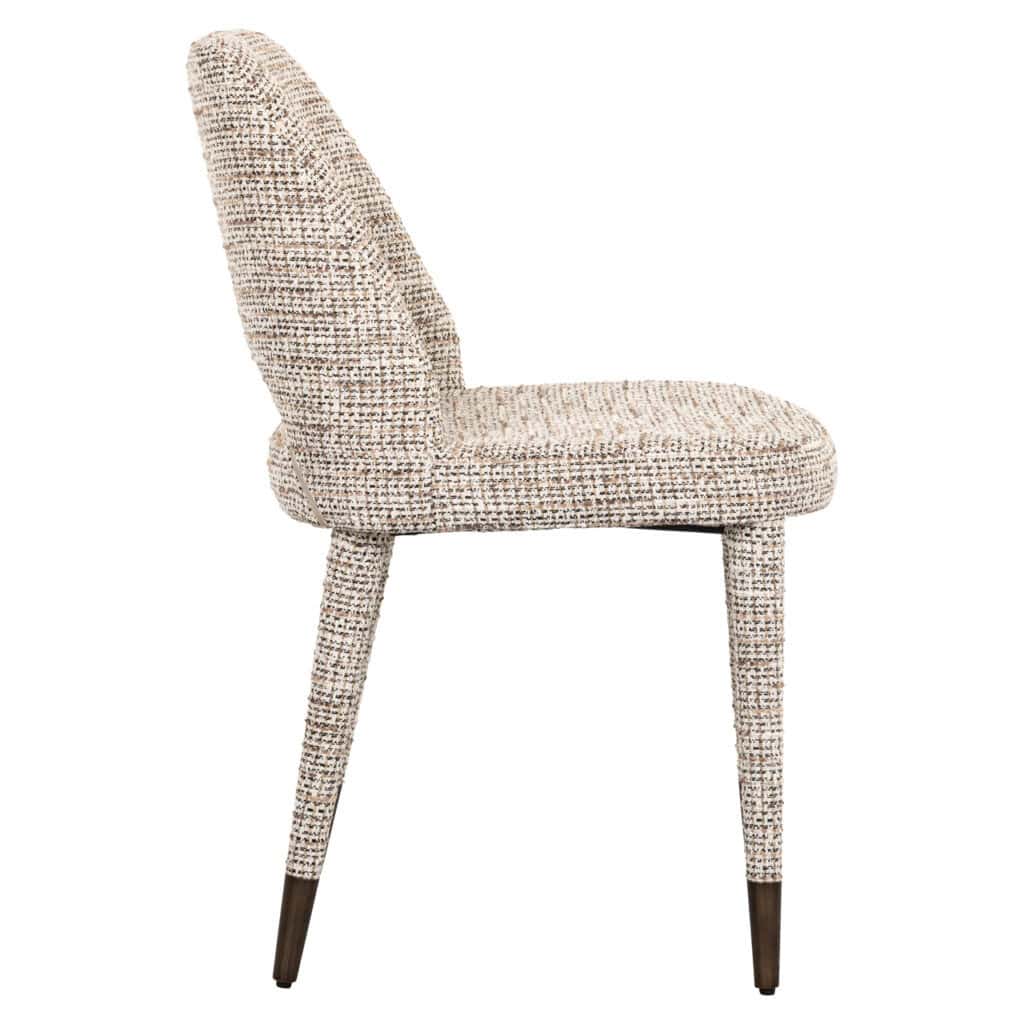 Eetkamerstoel Cecilia met trendy nature stoffen bekleding.