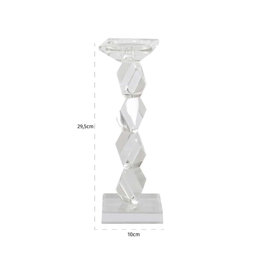 Elegante kristallen kandelaar Zhara, 29,5 cm hoog, 10 cm breed.