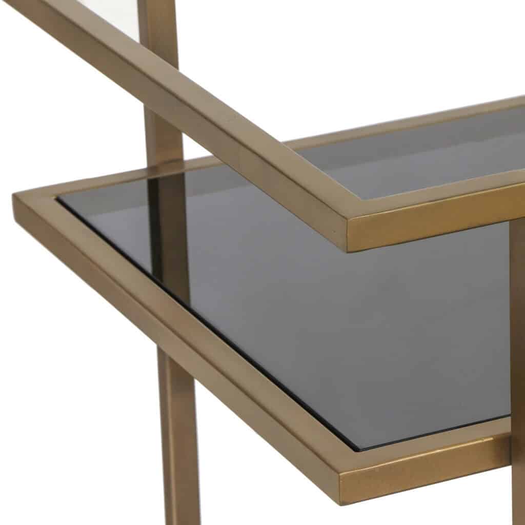 Luxuriöser, goldfarbener Trolley Xo Glasoberflächen für den Innenbereich.