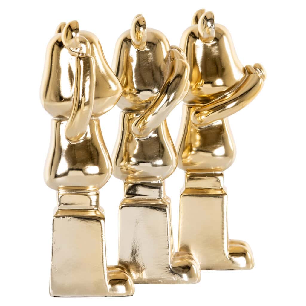 Gouden decoratieve objecten Berna set van 3 voor interieurdecoratie.