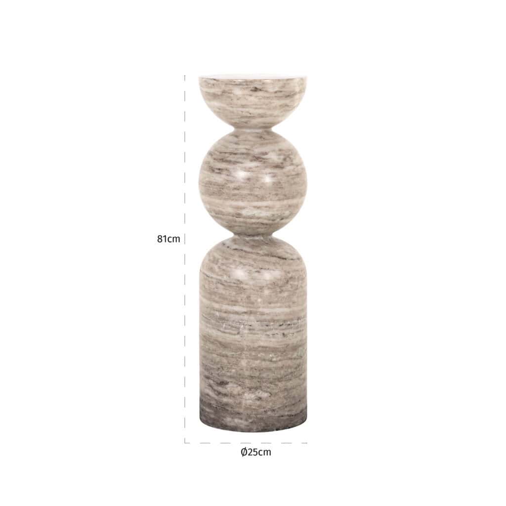 Colonne  «Lewis sand »sand 81 cm de haut et 25 cm de diamètre, finition aspect marbre.