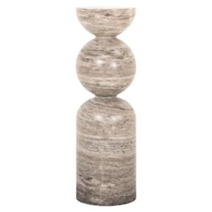 Marmeren vaas met unieke sculpturale vorm voor interieurdecoratie.
