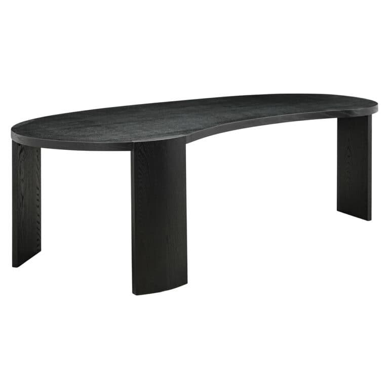 Eettafel Navarino in donkerbruin met uniek ontwerp en grote afmetingen.