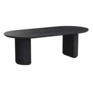 Eettafel Kingston donkerbruin met ribbelpatroon, modern design.