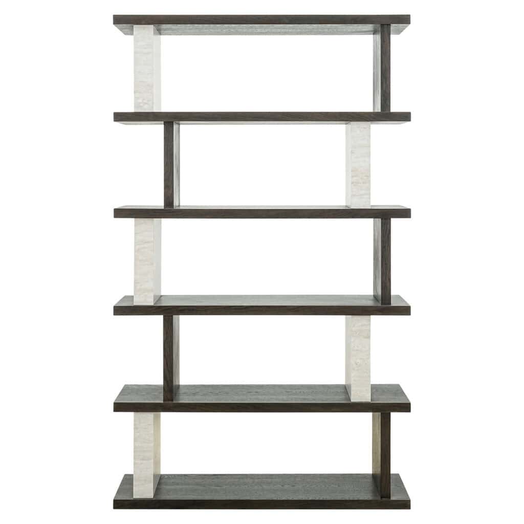 Présentoir Waldorf marron et blanc, au design moderne pour le salon.