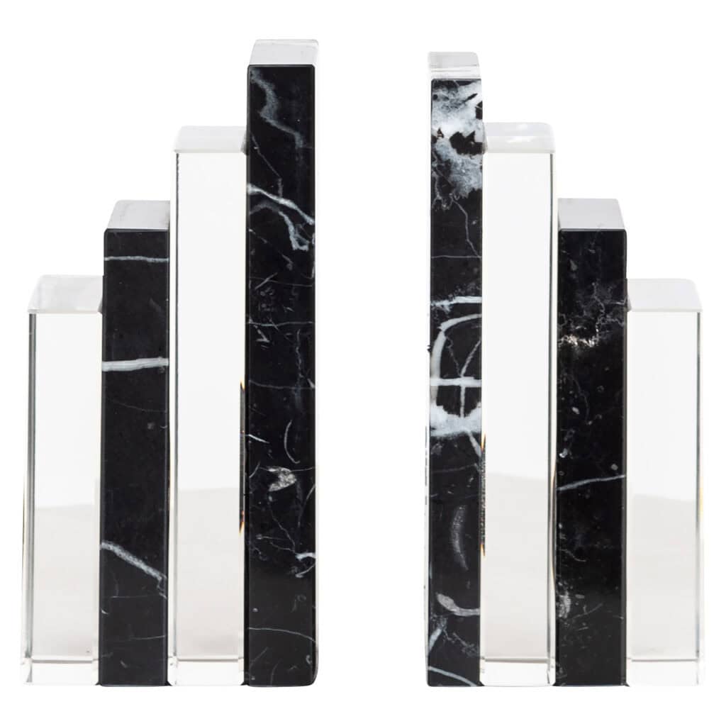 Elegant black and white marble Bookstands home decor.