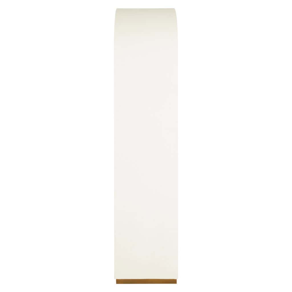 Lampadaire blanc épuré avec pied en bois, accessoire de décoration moderne.