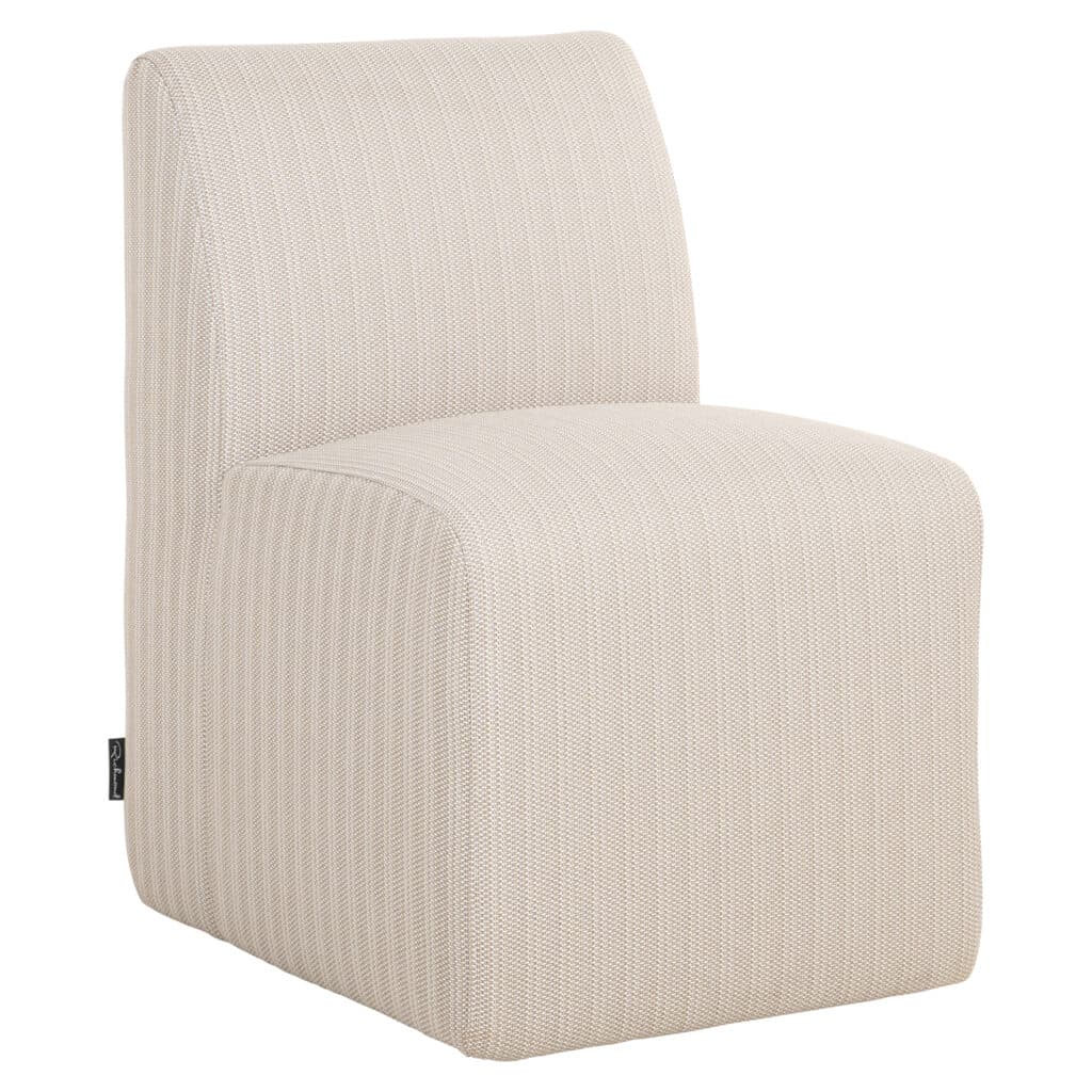 Riva beige outdoor eetkamerstoel met comfortabele zitting.