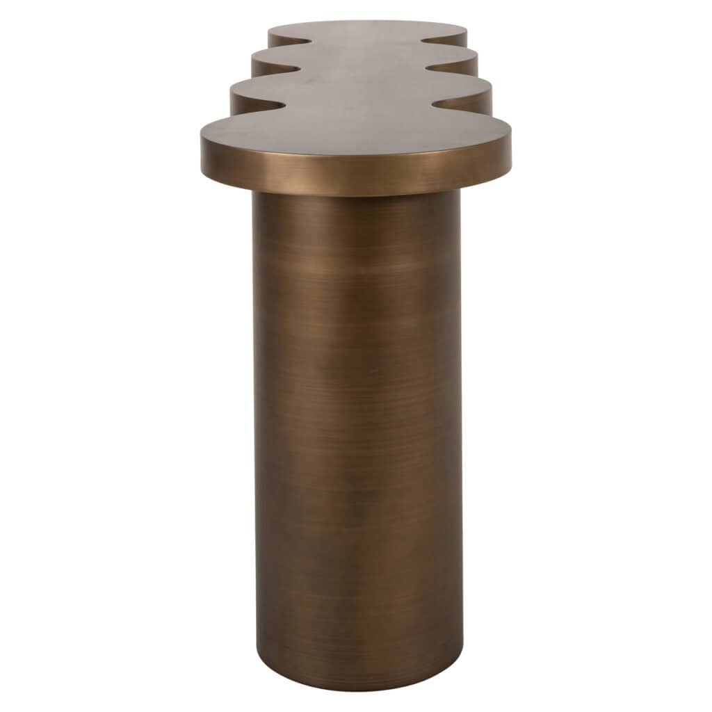 Konsole „Bubba“ mit brushed gold und einzigartigem Design.