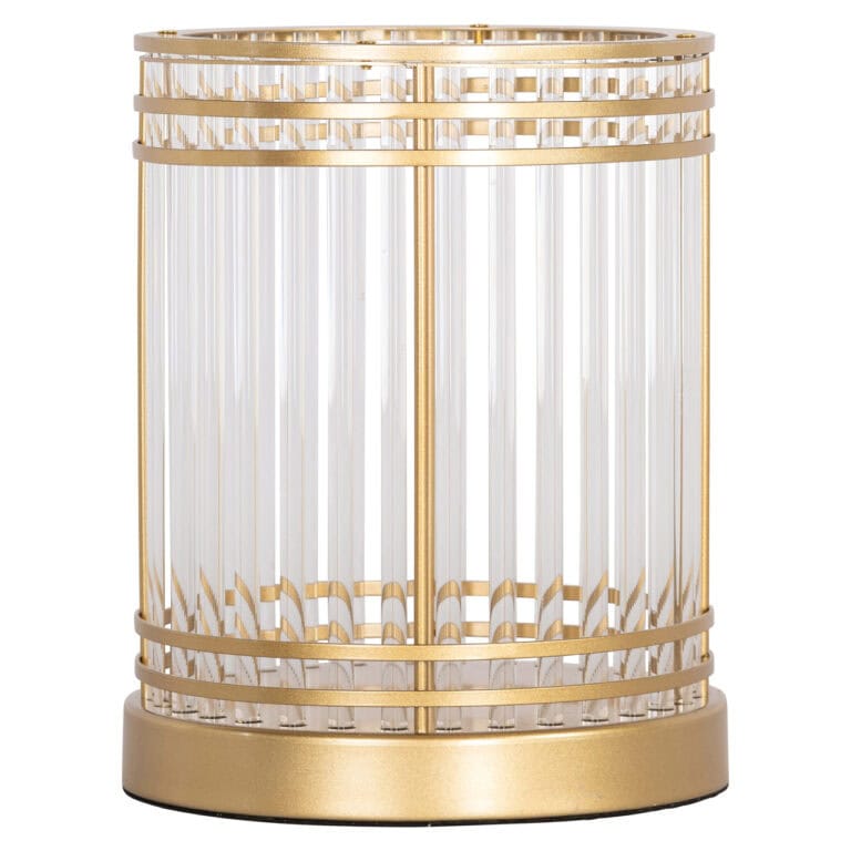 Luxe gouden en glazen decoratieve lampenkap voor interieurdecoratie.