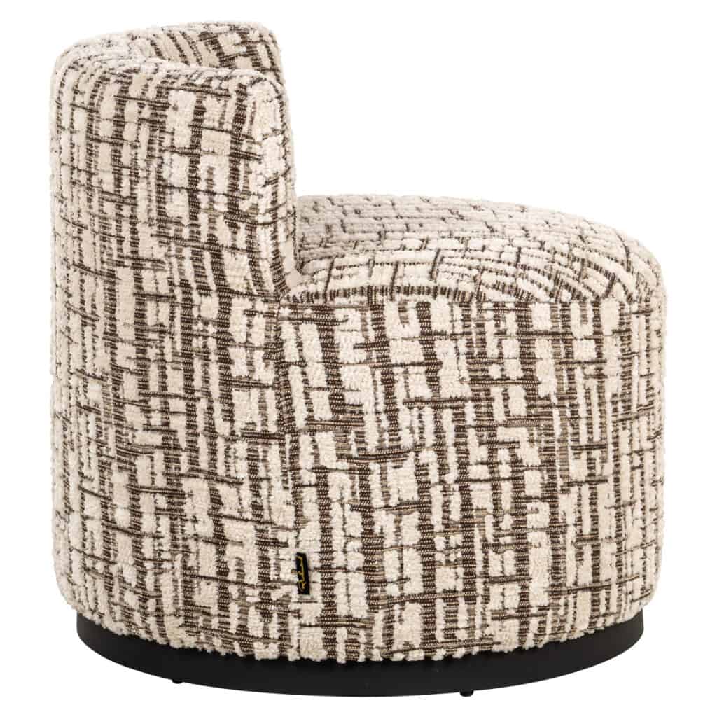 Chaise longue Chaise couleur crème, avec motif géométrique, pour les intérieurs modernes.