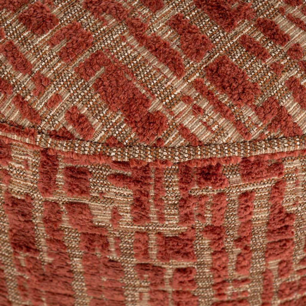 Nahaufnahme der Struktur und Farbe des Lexie Terra-Hockers und der Fußbank.