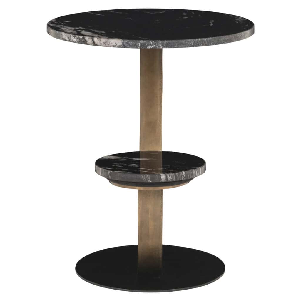 Modern Tibby side table Tibby black marble and gold-colored details.
