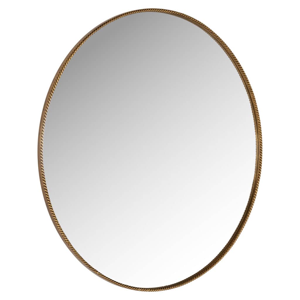 Lavinia 70Ø Gold Round Mirror for elegant interior decoration.