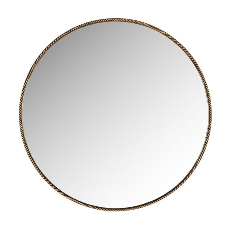 Grote ronde spiegel met elegante gouden rand voor interieurdecoratie.