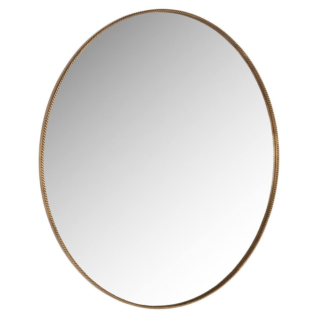 Lavinia 110Ø round gold mirror for interior decoration.