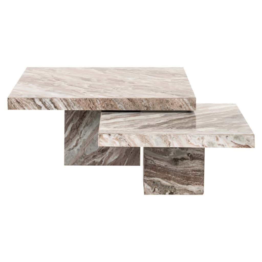 set de 2 tables basses en marbre set de 2 pour salons modernes.