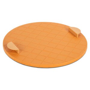 Moderne ronde tafel met geometrisch patroon, perfect voor stijlvolle woon- of eetkamers. Hoogwaardig.
