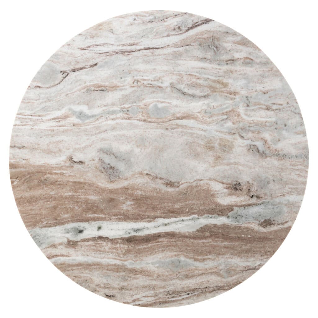 Naturstein-Muster für den Esstisch „Nyon Blush , 120Ø.