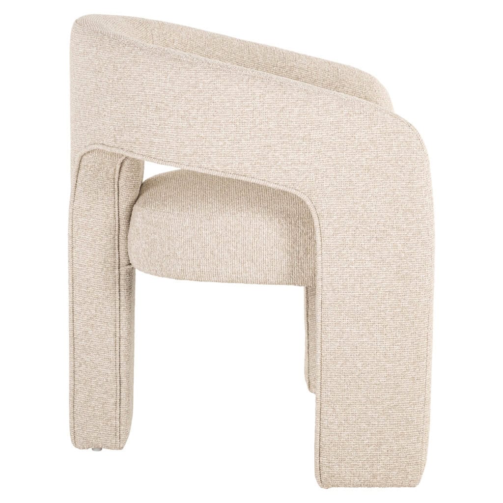 Eetkamerstoel Belle biscotti met brandvertragend stof, modern design.