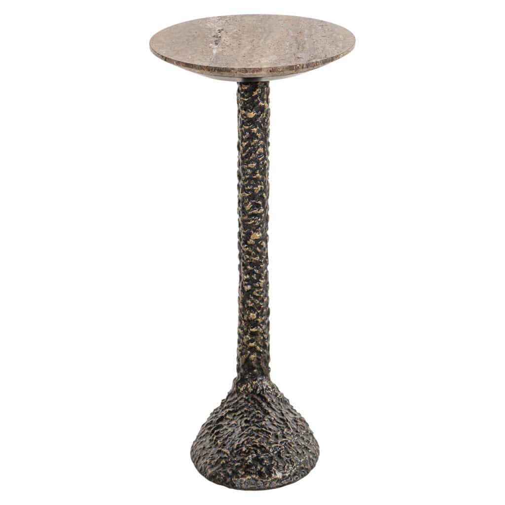 Bijzettafel Arosa in bruin en beige, modern design voor woonkamer of slaapkamer.