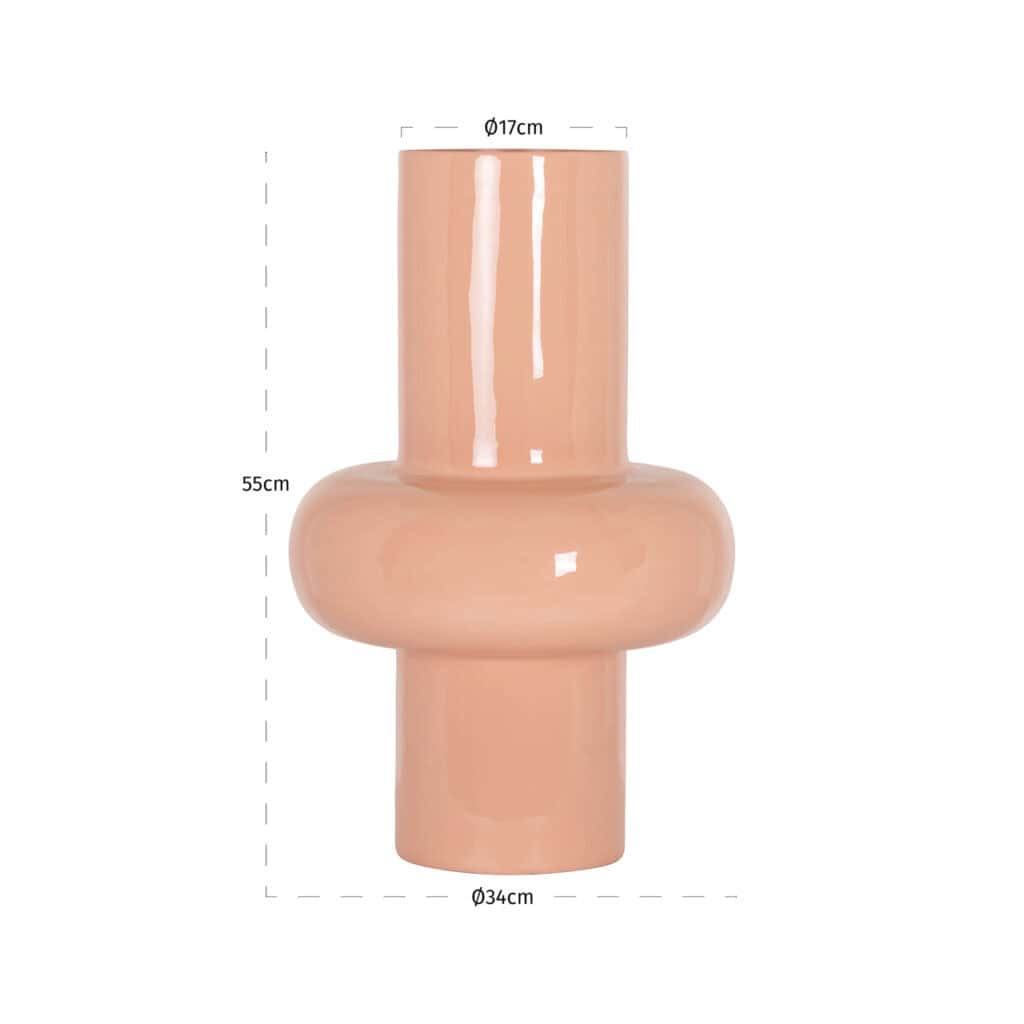 Lachsrosa Vase von Richmond Interiors, modernes Design, große Dekorationsvase.